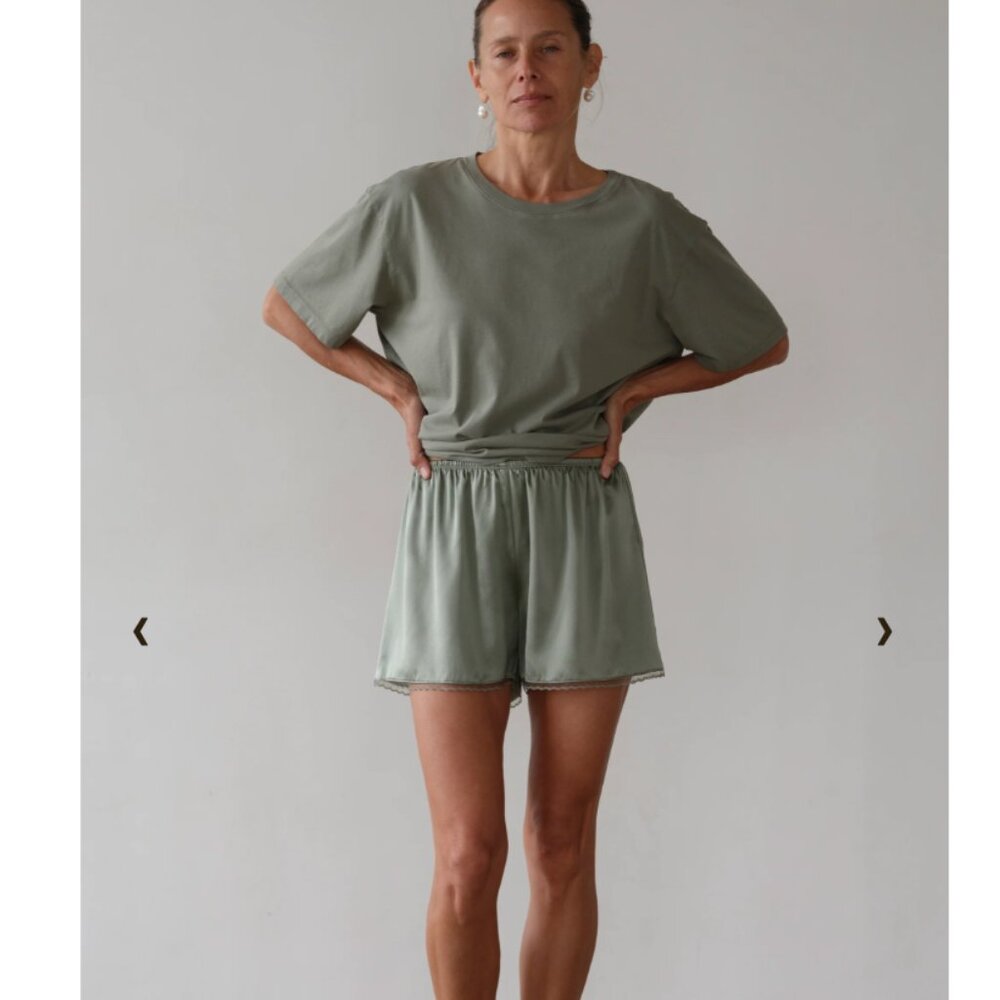 Donni Silk Lace Tap Short - Dill - Large